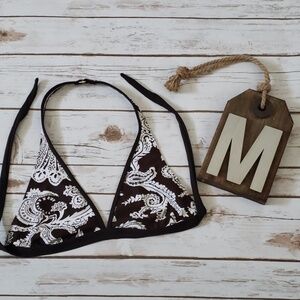 Chaps brown paisley print bikini top